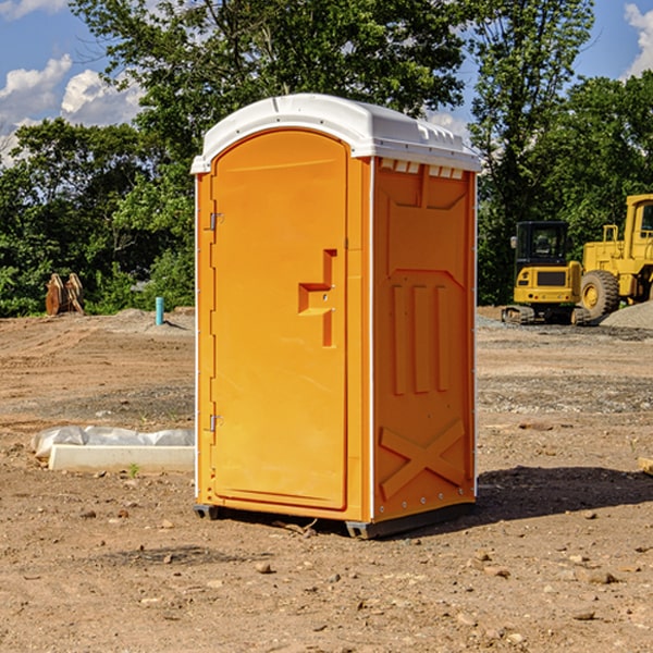 how often are the porta potties cleaned and serviced during a rental period in Timken